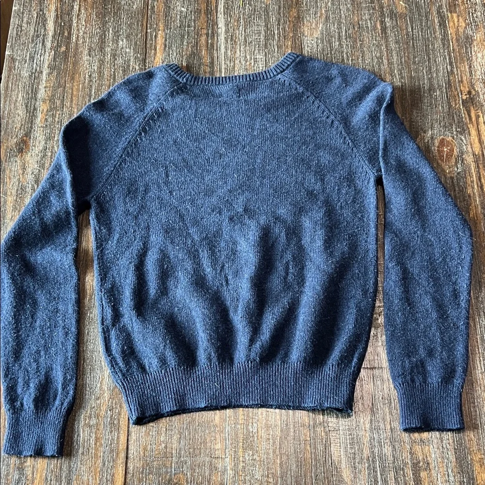 Mini Boden Blue Sweater with Rocket Graphic